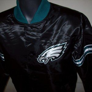 Philadelphia EAGLES Snap Down STARTER Jacket BLACK SMALL